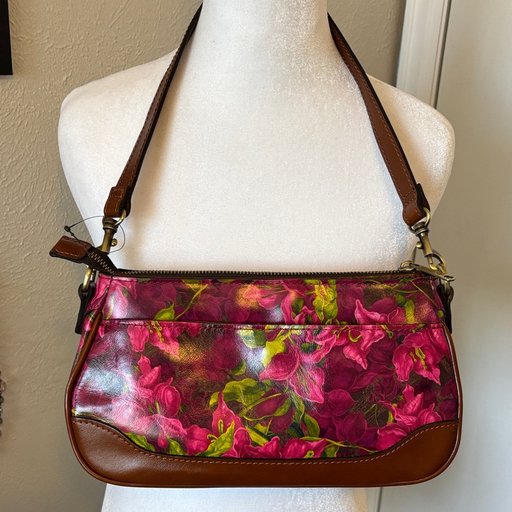 NWOT Patricia Nash Nova Bougainvillea Along the Coast Leather Crossbody